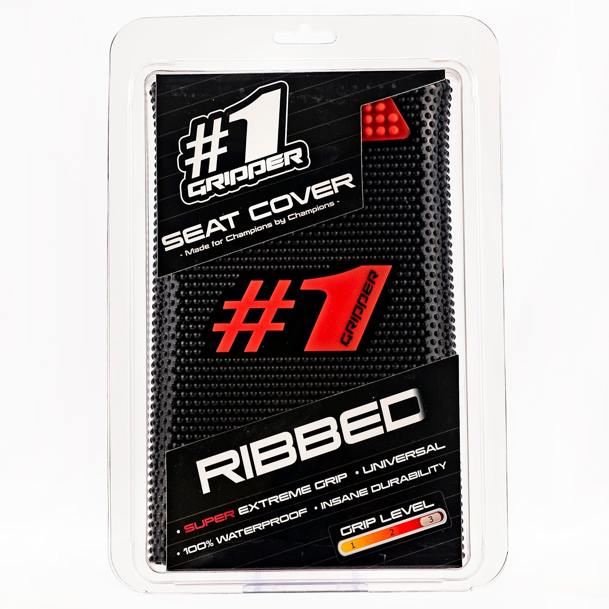 RIBBED Seat Cover - Black/Red