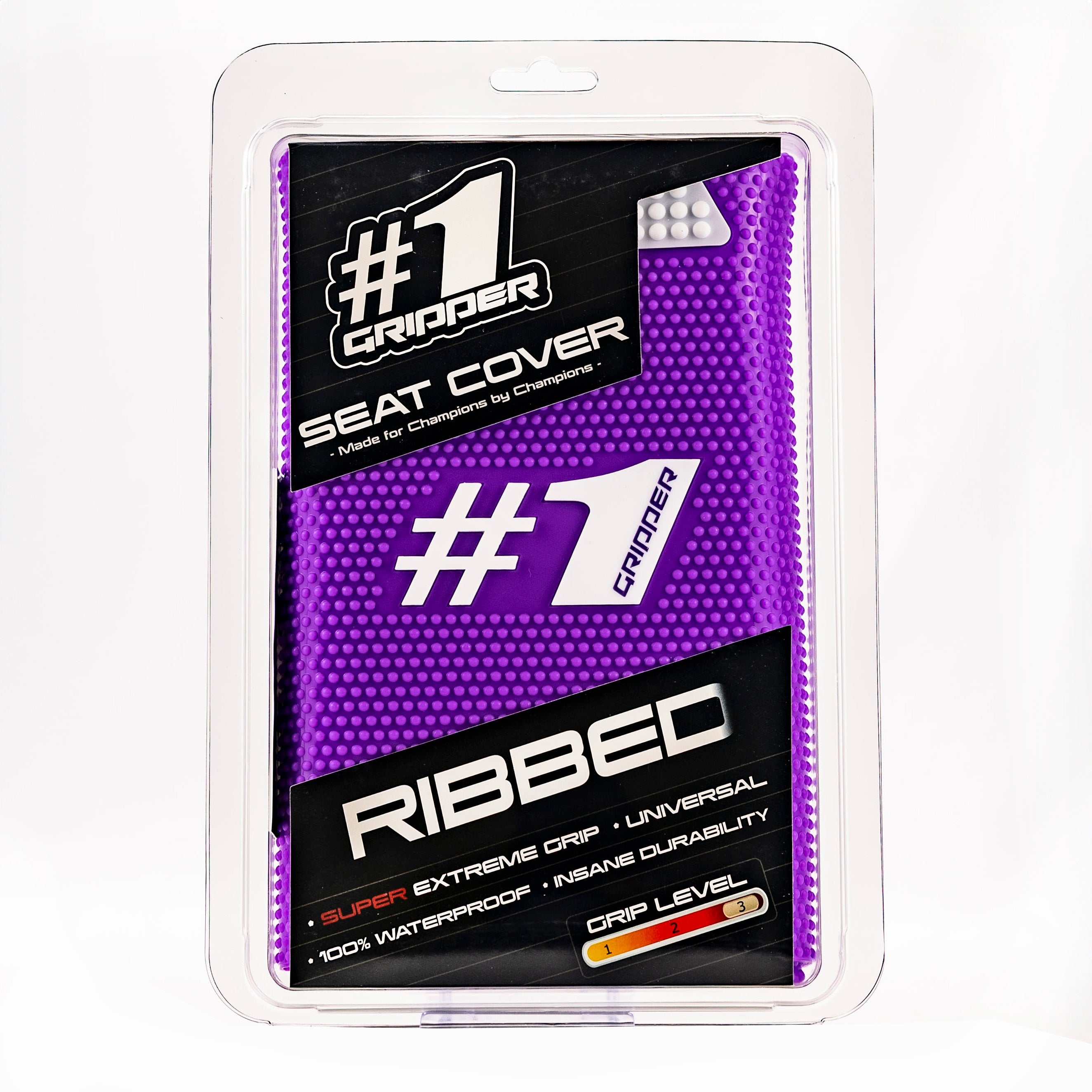 RIBBED Seat Cover - Purple/White