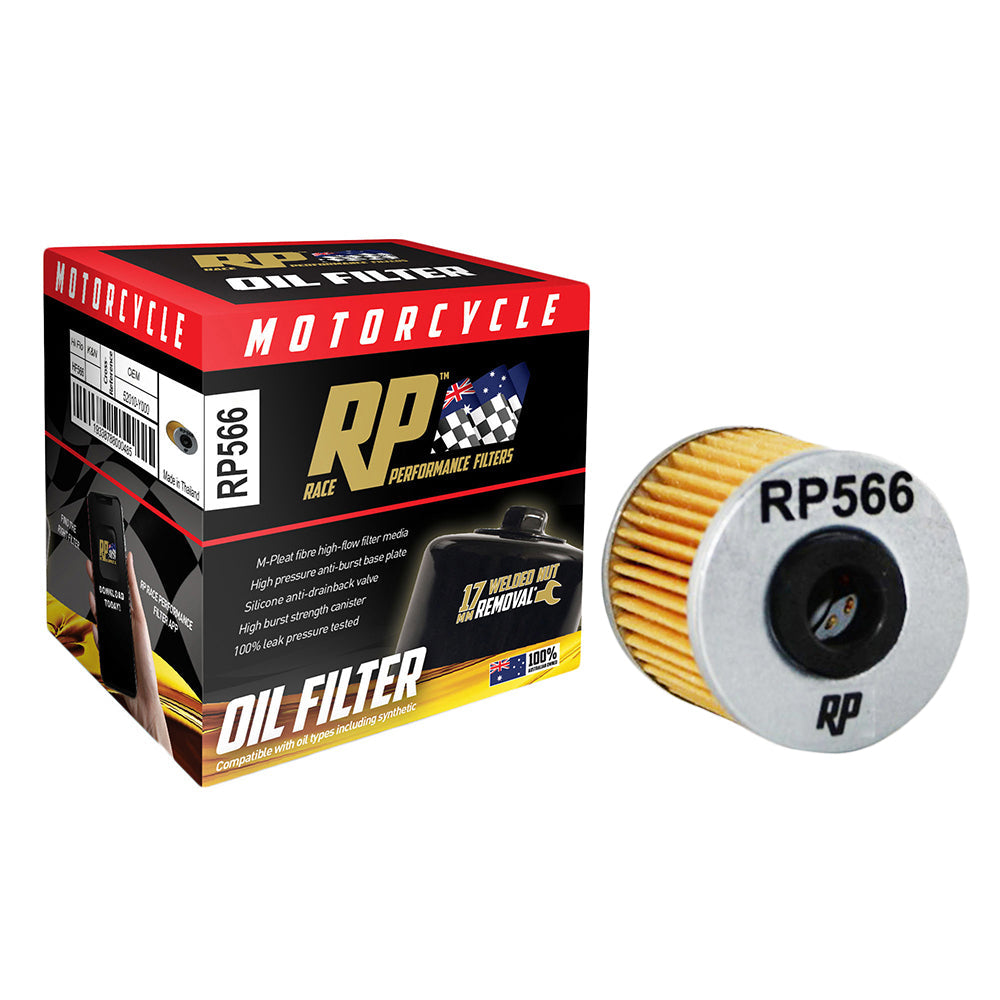 Race Performance Motorcycle Oil Filter - RP566