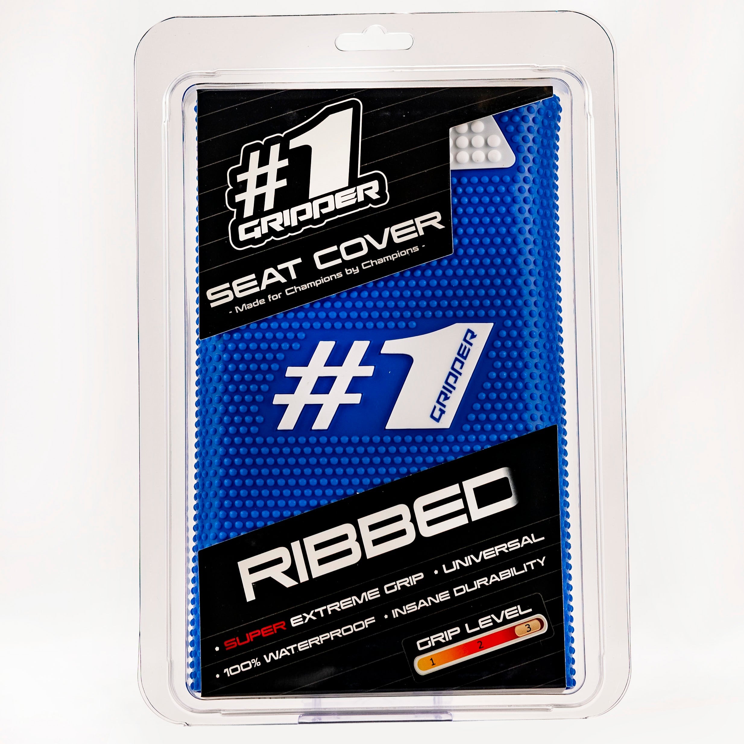 RIBBED Seat Cover - Light Blue/White