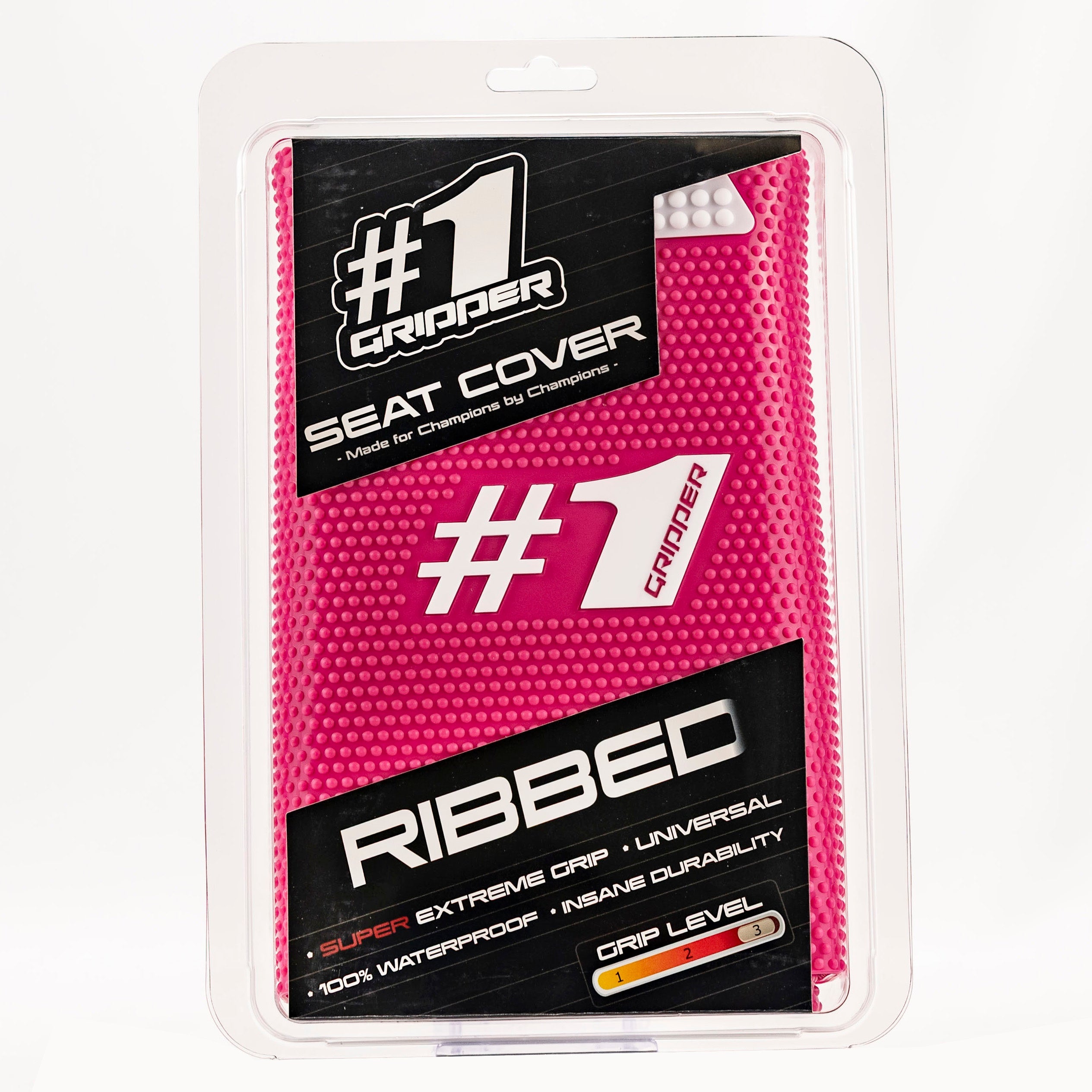 RIBBED Seat Cover - Pink/White