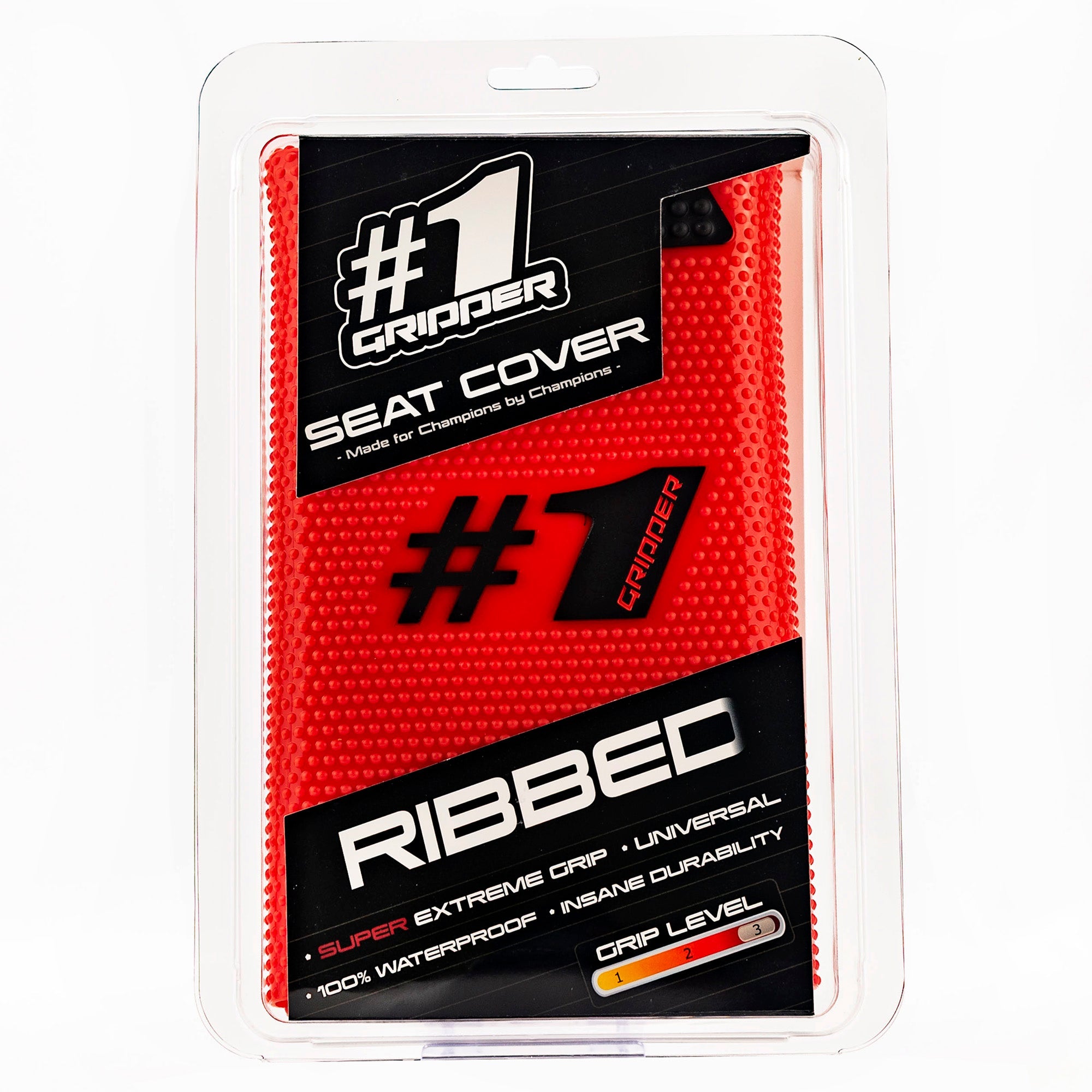 RIBBED Seat Cover - Red/Black