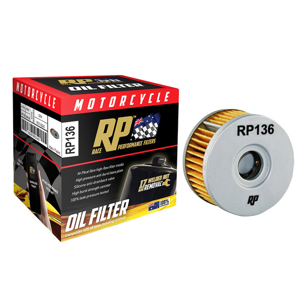 Race Performance Motorcycle Oil Filter - RP136