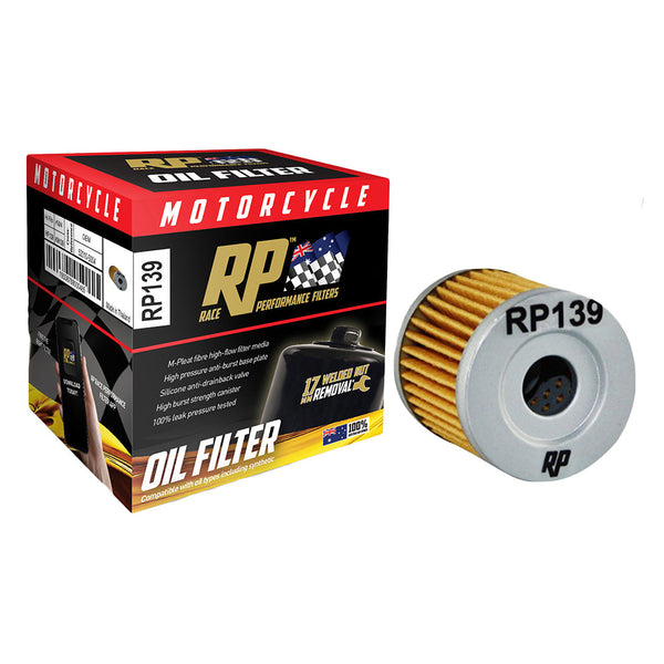 Race Performance Motorcycle Oil Filter - RP139