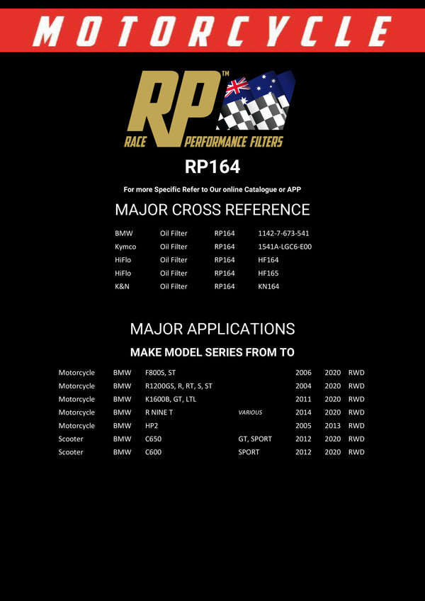 RP 164 – Filtro de aceite | RP Filters