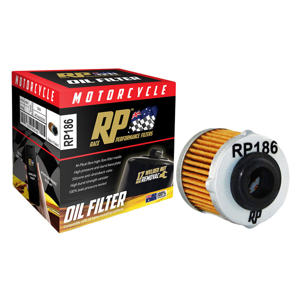 Race Performance Motorcycle Oil Filter - RP186