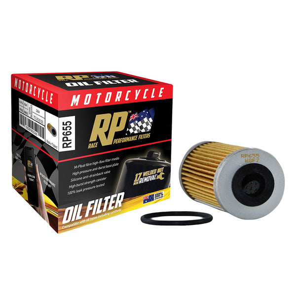 Race Performance Motorcycle Oil Filter - RP655