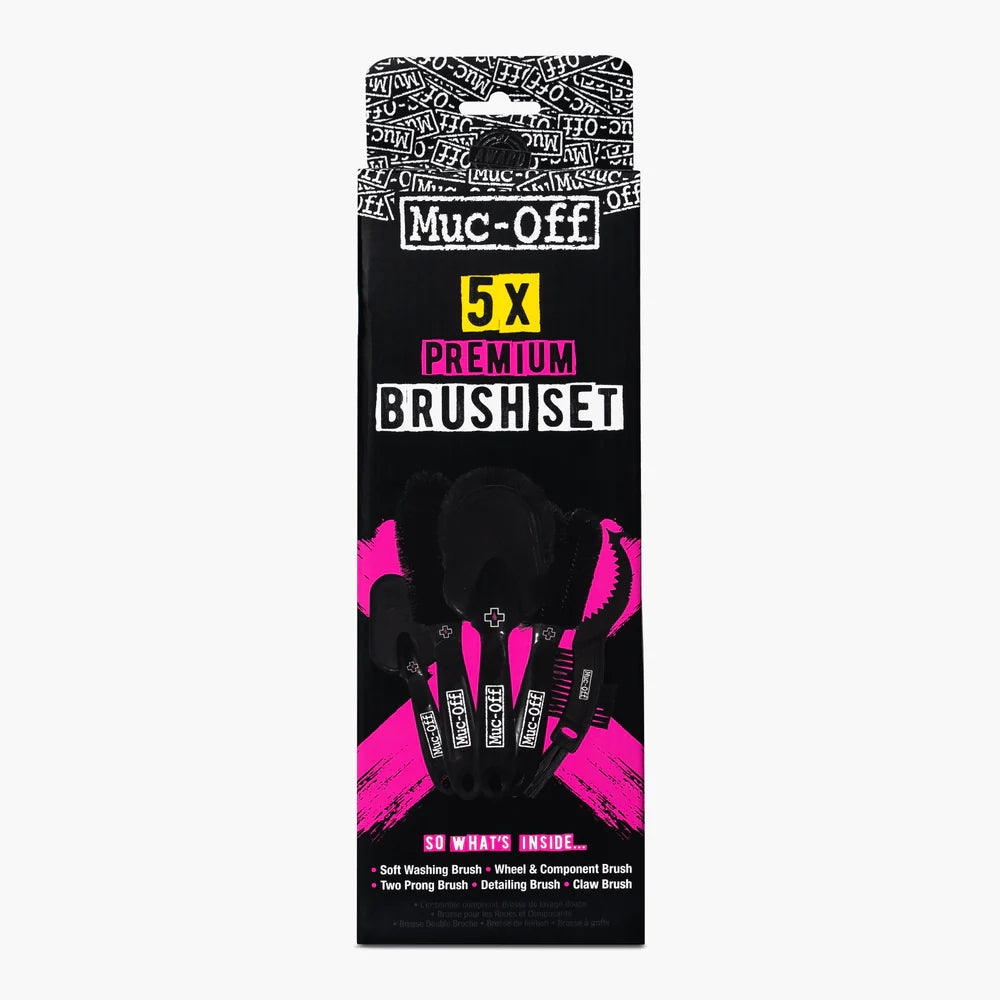 Kit 5 Brochas Premium para Limpieza de Moto | Muc-Off