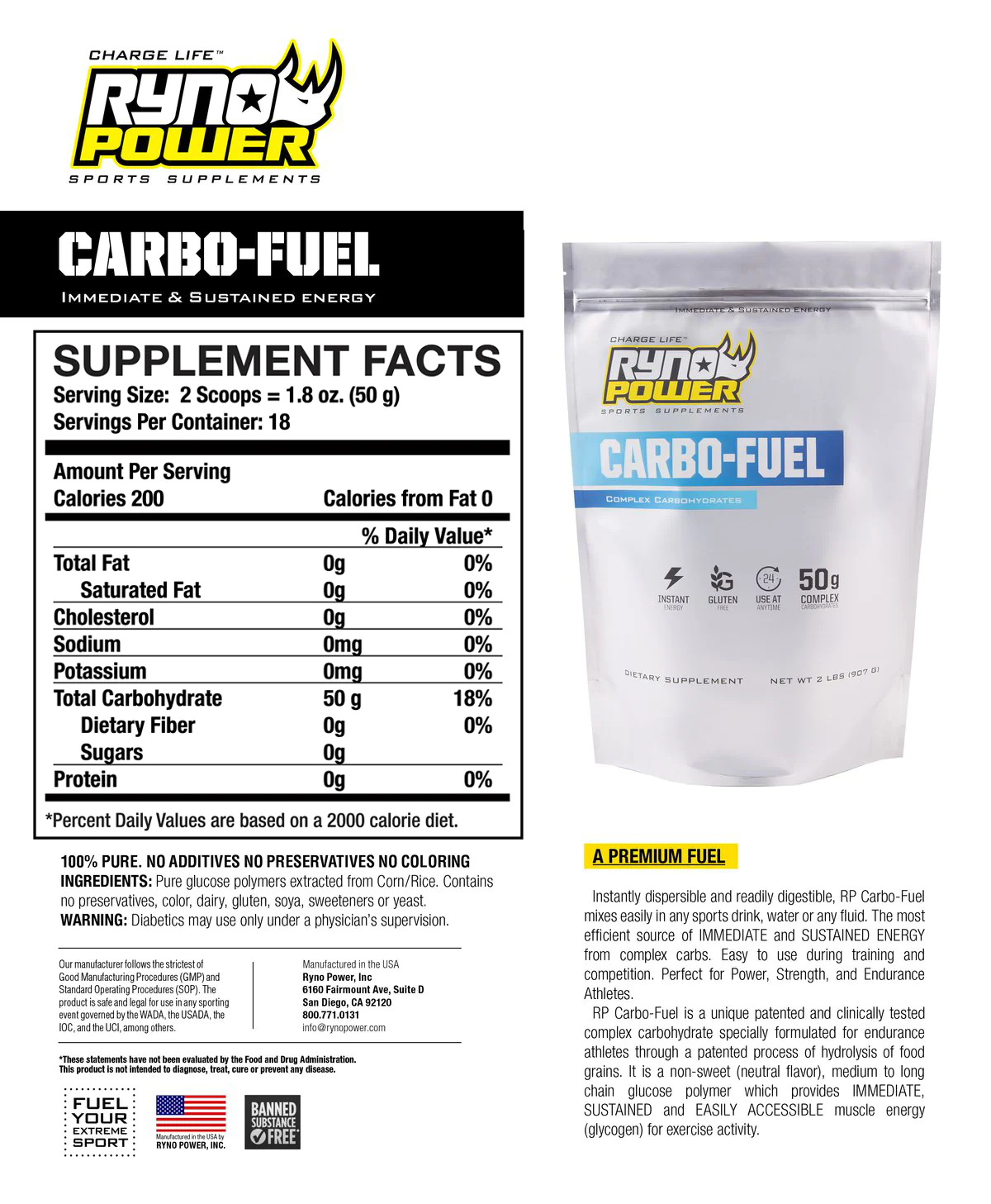 CARBO-FUEL STIMULANT-FREE DRINK MIX